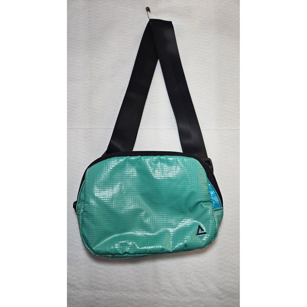 Rareform Recycled Billboard Vinyl Crossbody Bag Teal Blue Hip Pack Fanny Pack